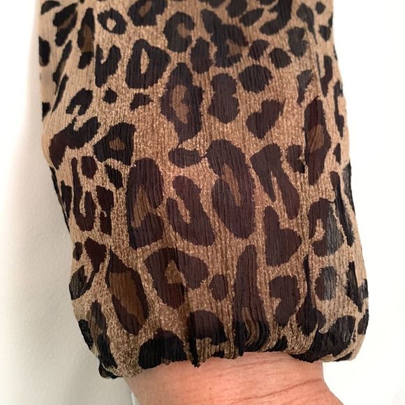 INC International Concepts Leopard Print Blouse - Brown and Black - Picture 6 of 8